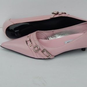 Steve Madden KLARISA PINK LEATHER PUMPS LOW HEEL sz 6.5 NEW